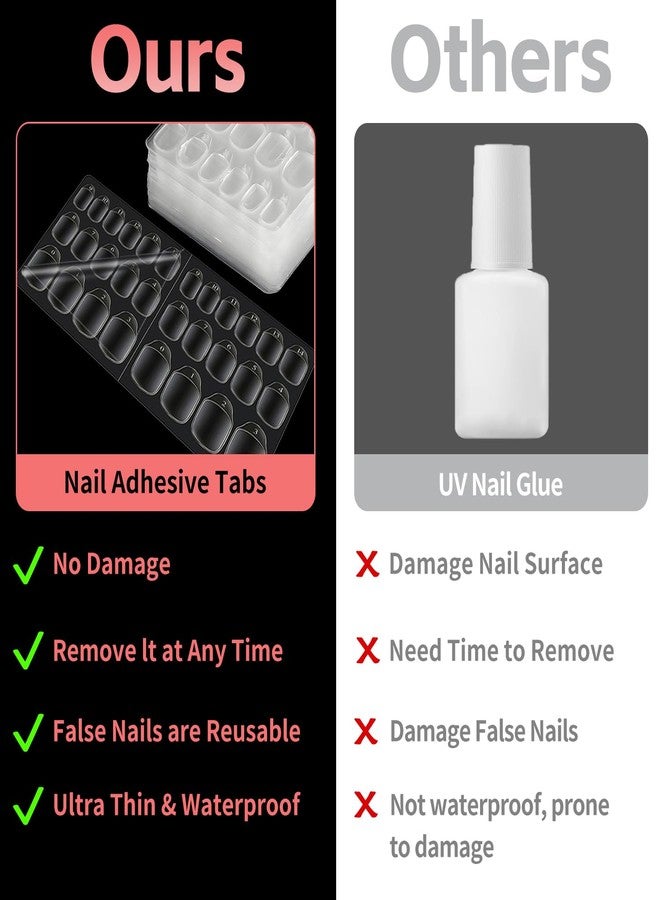 uadbau Nail Sticky Tabs – 40 Sheets 600PCS 15 Sizes, Press On Stickers for Fake Nails, Waterproof Breathable Double-Sided Adhesive, Long-Lasting Hold, Traditional Glue Alternative for Most Users - Image 4